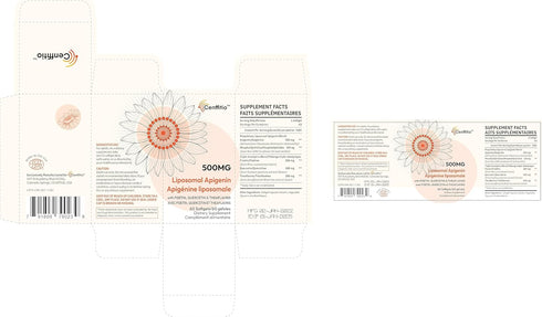Liposomal Apigenin 500mg Softgels - Optimal Apigenin Supplement with Fisetin, Quercetin, Theaflavins, 4 Month Supply
