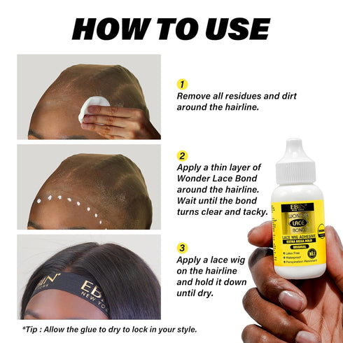 Wonder Lace Bond Wig Adhesive, Latex Free and Waterproof - 1.15oz (Supreme)