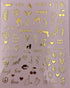 Impressed Authentic Gold Luxury Nail Art Stickers, 5 Sheets 500+ Metallic Decals for Fake Acrylic Nail Design