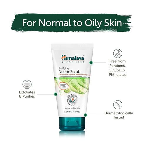 Himalaya Purifying Neem Scrub for Deep Clean, Exfoliate & Purifies Skin, 5.07 oz