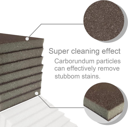 Krisler Carborundum Sponge Nano Emery Sponges for Pot Cleaning, Rust Eraser Grit Scouring Pads, 8 Pack