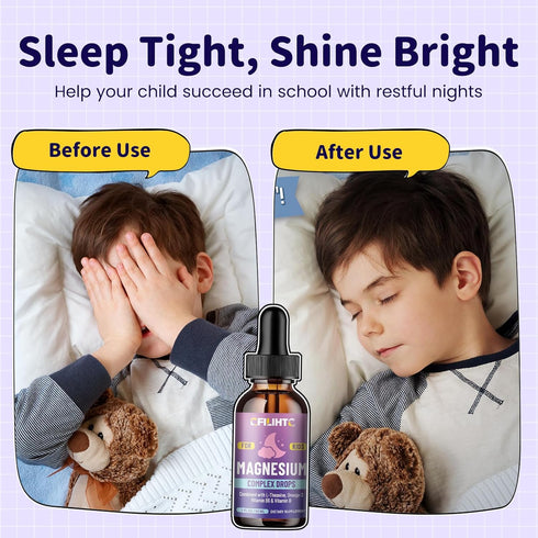 Omega-3, B6, D3 2 Oz Kids Magnesium Liquid Drops-Magnesium Glycinate Liquid for Kids Supplement-w/L-theanine, Vitamin