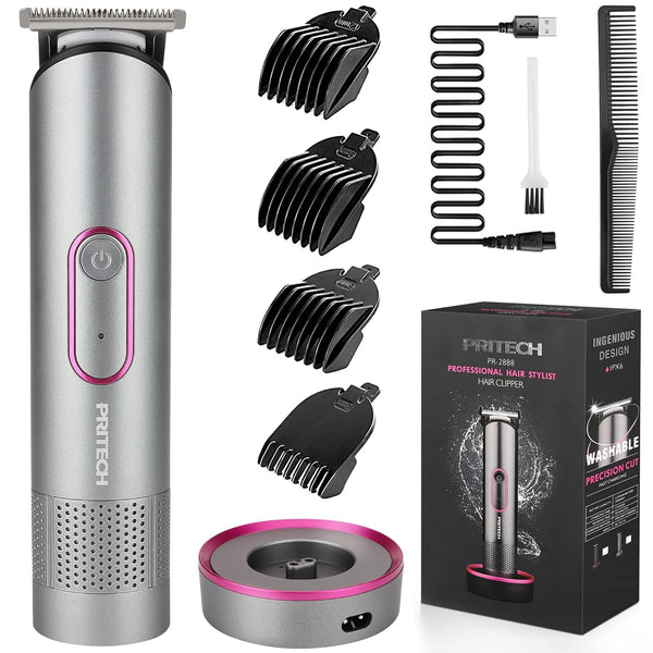 PRITECH Hair Trimmer for Women, Waterproof Bikini Trimmer for Wet & Dry Use