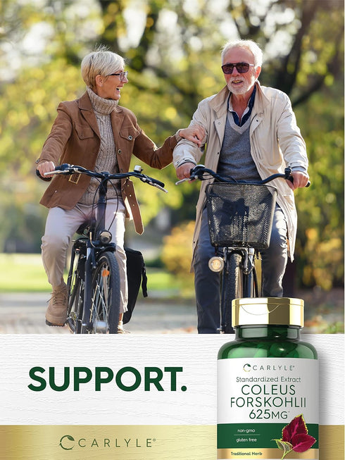 Carlyle Coleus Forskohlii Capsules | 625mg | 100 Count | Non-GMO & Gluten Free Standardized Extract