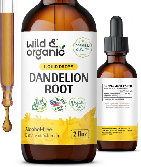 Dandelion Root Tincture - 2oz Liquid Drops for Liver Detox Cleanse & Support - Dandelion Root Extract Supplement