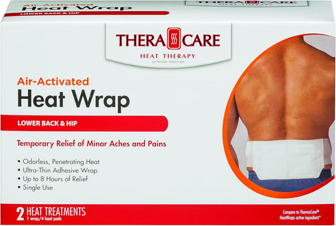 Thera|Care Air-Activated Heat Wrap - Lower Back & Hip Pain Relief, 2 Treatments
