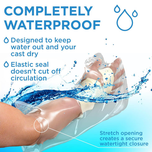 100% Waterproof Cast Covers for Shower Arm - Tight Seal - 3pk Adult Reusable Cast Protectors