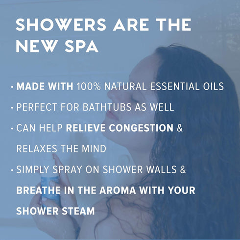 MOXE Breathe Eucalyptus & Peppermint Shower Mist - 4 Ounces, Natural Essential Oils for Aromatherapy