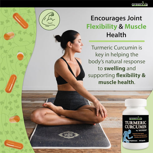 GreenIVe Turmeric Curcumin with BioPerine - 90 Capsules with Curcumin 46X Higher Absorption