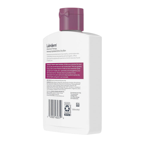 Lubriderm Advanced Therapy Moisturizing Lotion 6 fl. oz (Pack of 3) with Vitamins E and B5, Non-Greasy Formula for