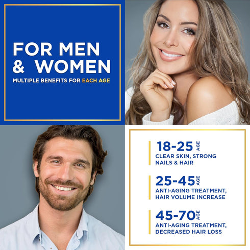 Plant-Based Collagen Booster - Vegan Supplements for Skin, Hair, Nails, 2-Pack, 60 Non-GMO Pills