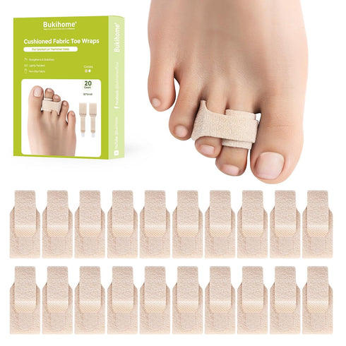 Bukihome Hammertoe Corrector - 20 Pack Toe Straighteners - Broken Toe Wraps