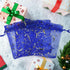 SUNGULF 100Pcs Sheer Organza Drawstring Pouches, 4x5 Inches, Blue, Wedding Party Favor Bags