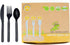 Compostable Heavyweight Disposable Forks, Knives & Spoons Set - 50ct Eco-Friendly Cutlery from Cornstarch