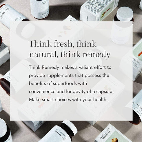 Think Remedy 60 Aged Black Garlic Capsules - Garlic Pills - Less Odor - Capsules - Allium Sativum Supplement - More