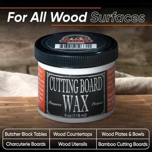 Heritage Products All Natural Plant Based Cutting Board Wax, 4 oz for Butcher Block, Chopping Block, Charcuterie Board