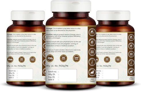 Arogyavardhini Vati Tablets - Natural Detox and Liver Health Support, 120 Tablets (360)