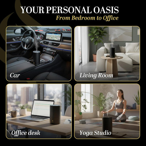 Sereneflow 3 Waterless Essential Oil Diffuser, battery-operated cordless aromatherapy diffuser with timer & mist