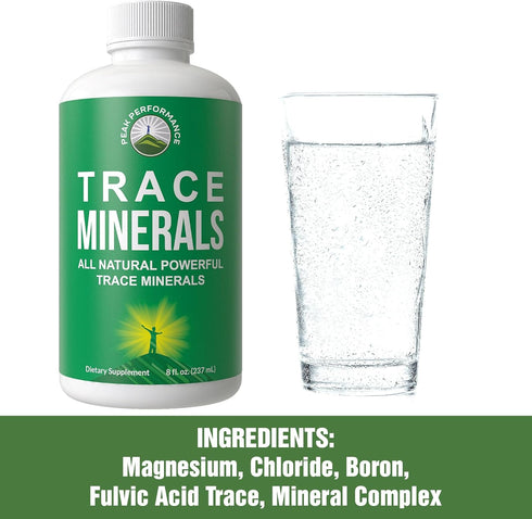 Ultra High Purity Trace Minerals Liquid Drops for Water. Ionic Plant Based Fulvic Trace Mineral Drop Supplement +