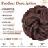 MORICA Messy Hair Bun Hair Scrunchies Extension - Curly Wavy Synthetic Chignon Hairpieces for Women (33# Dark Auburn)