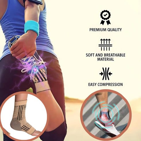 farmer's craft Ankle Brace Support Sleeve & Moisturizing Treatment for Cracked Heel, Adjustable Neoprene Socks (Medium)