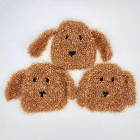 Doggy Dishy Kitchen Scrubber, Dish Sponge and Cleaning Tool (1, Brown)