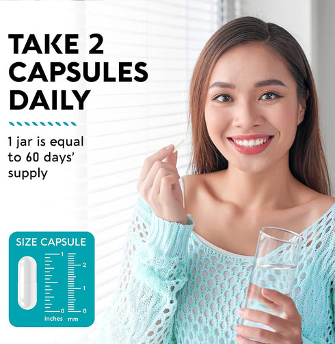 NAC Supplement with Selenium, B6, B12 - Antioxidant Immune Support, 600 mg per Capsule, 1200 mg per Serving, 2 Month