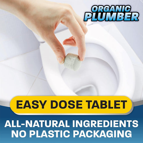 Septic Tank Cleaner Treatment, Bacteria x Natural Enzyme Flushable Bio Tabs, Rid Sewage Waste & Clean Field System, 1 Year of Tablets