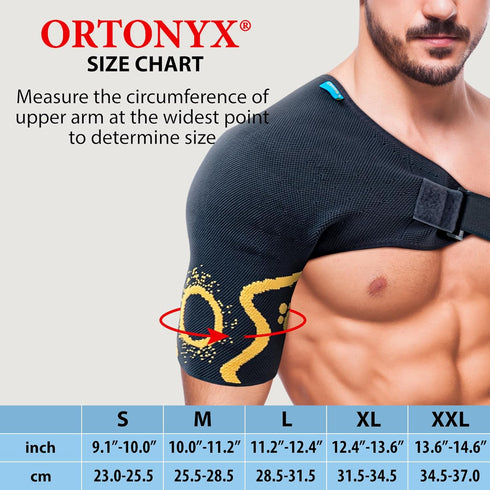 ORTONYX Shoulder Stability Brace Compression Sleeve for Rotator Cuff Support