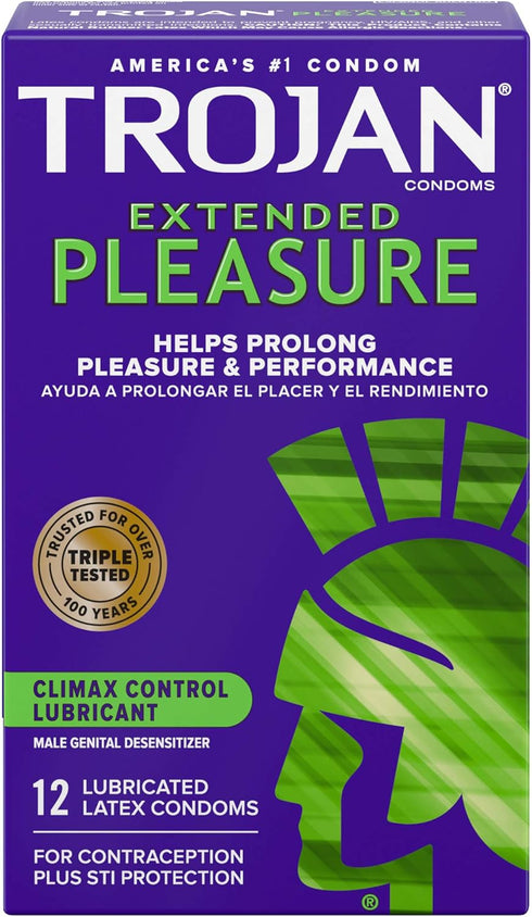 TROJAN 12 Count 12 Count Her Pleasure Sensations & Extended Pleasure Climax Control Condoms Bundle