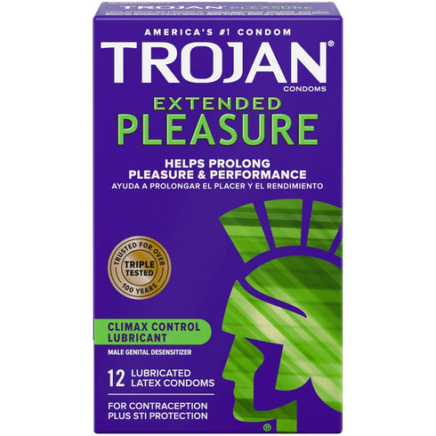 TROJAN 24 Count 12 Count Magnum BareSkin Large Condoms and Extended Pleasure Climax Control Condoms Bundle