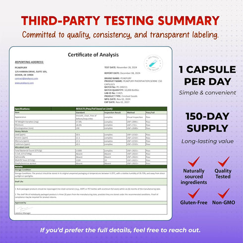 PEAKPURY All-in-1 150 Phosphatidylserine, Citicoline, Alpha-GPC & Uridine Supplement Supports Mental Clarity, Brain