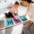 LILXIU 6 PCS Sensory Wall Panel with Wood Frame, Flip Sequin Wall Colorful Touch Learning Board with Felt Backing