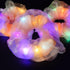 Light Up Scrunchies, LED Glow in the Dark Hair Ties for Neon Party, Fun Hair Accessories (4Pcs-Pink+brown)