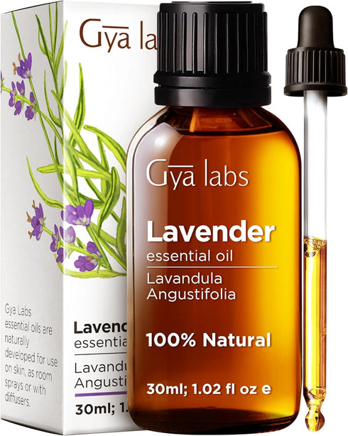 Gya Labs Lavender Essential Oil for Diffuser - 100% Natural Oil for Skin, Hair, Massage & Candle Making