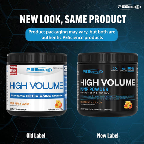 PEScience High Volume Nitric Oxide Booster Pump, Sour Peach Candy, 36 Scoops