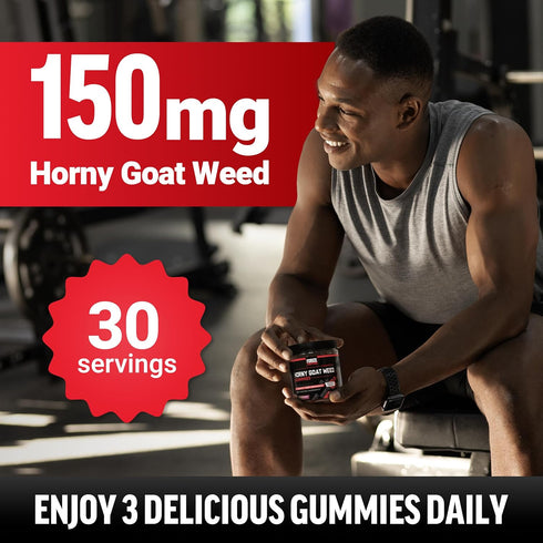 Gummies 90 Count Force Factor Horny Goat Weed for Men, Natural Male Drive & Vitality Supplement with Ingredients