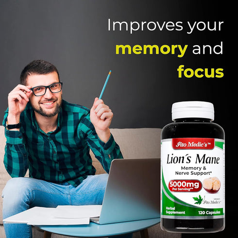 Lab Lions Mane | 120 Capsules - Ultra High Absorption Mushroom Supplement