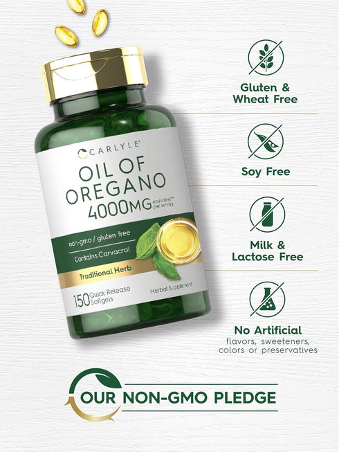 Carlyle Oregano Oil Extract | Max Potency | 150 Softgel Capsules, Non-GMO