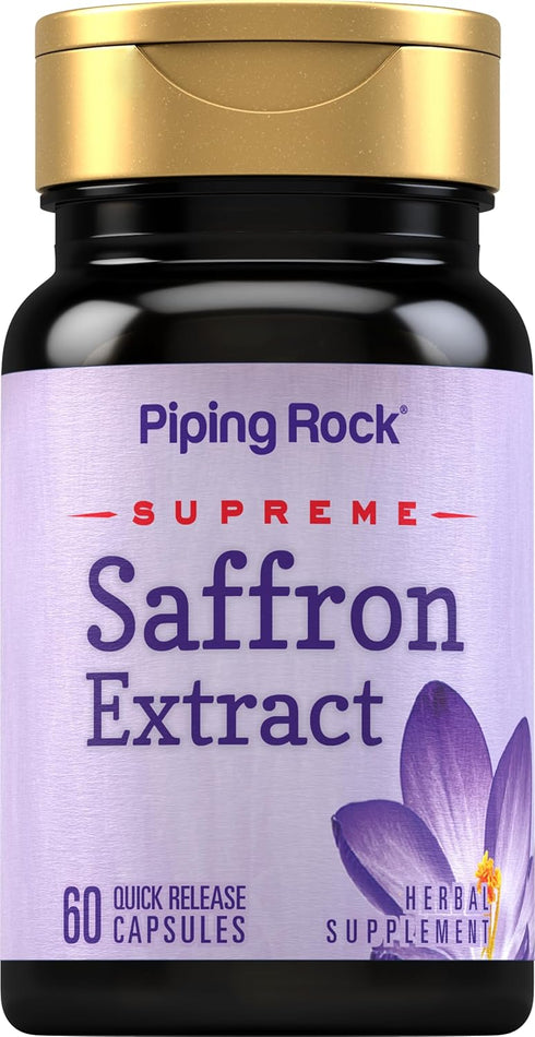 Piping Rock Saffron Extract Capsules | 60 Count | Non-GMO, Gluten Free Supplement