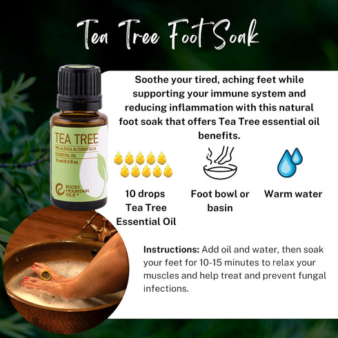 Rocky Mountain Oils Tea Tree Essential Oil 15ml - Aromatherapy for Diffuser, Topical, Nail, Face, Hair Care