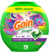 Gain flings Laundry Detergent Soap Pacs, Moonlight Breeze Scent, HE Compatible, 76 Count