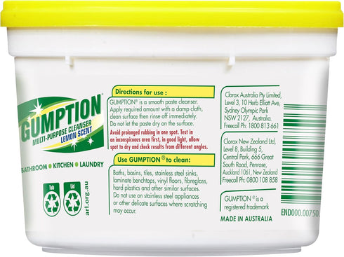 Gumption 500g Multi-Purpose Cleanser For Bathroom,Kitchen,Laundry