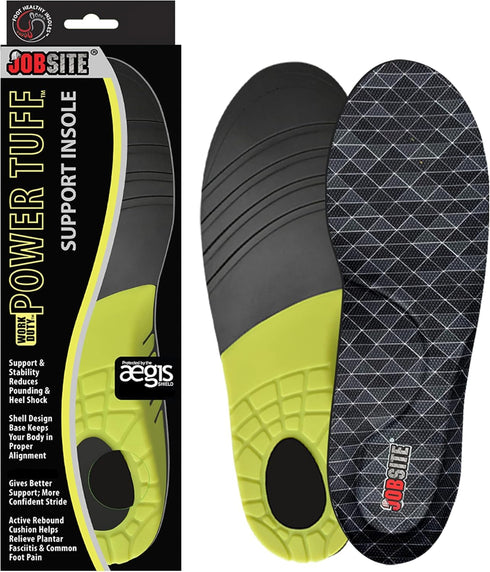 JobSite Power Tuff Large Anti-Fatigue Support Work Orthotic Insoles
