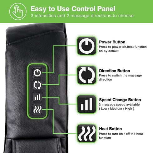 cotsoco Shiatsu Back, Neck, and Shoulder Massager with Heat, Deep Tissue 3D Kneading Pillow for Muscle Pain Relief
