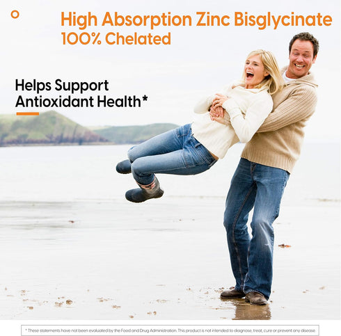 Doctor's Best High Absorption Zinc Bisglycinate 50mg, 90 Count, High Potency Immune System Antioxidant Support