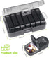 GyOnyx 2 7 Weekly Pill Organizer Times a Day, Portable Travel Day Morning and Night Pill Box, Black Daily Am Pm Pill
