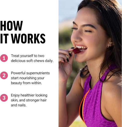 Force Factor Collagen Boosting Superfoods, 60 Soft Chews, Tropical Fruit Flavor, Biotin, Hyaluronic Acid, Hair & Skin
