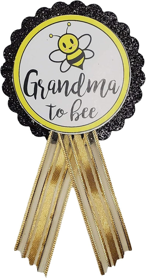 Bee-utiful Grandma-to-Be Handmade Baby Shower Pin Badge for Nona to wear - Sprinkle Gender Reveal by Amy's Bubbling