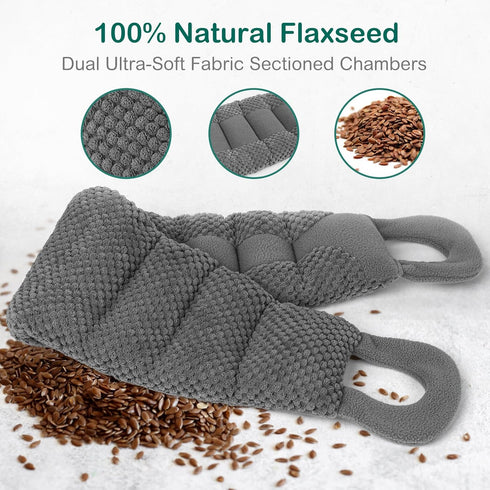 Microwavable Heating Pad for Neck and Shoulders - 33 * 6" Extra Long Weighted Moist Heat Pack for Pain Relief